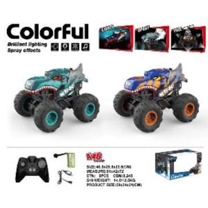 mamido Autíčko Monster Truck žralok na dálkové ovládání R/C 1:16 fialové