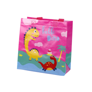 mamido Dárková taška Dinosaurus 23cm x 21,5cm x 11cm růžová