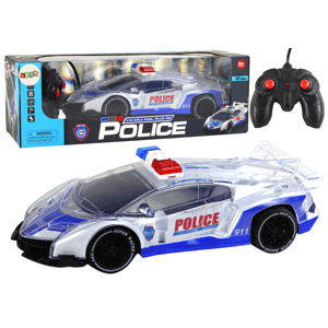 mamido Policejní auto na dálkové ovládání R/C 1:16 s efekty modré