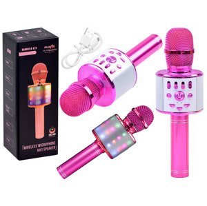 mamido Bezdrátový karaoke mikrofon růžový