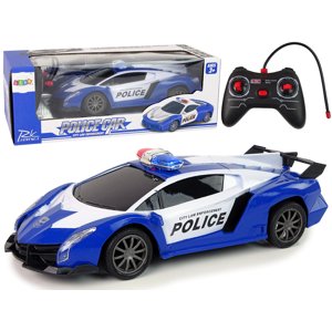 mamido Policejní auto na dálkové ovládání R/C 1:16 modré