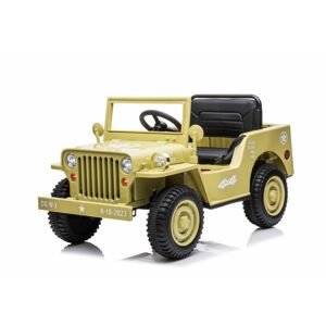 mamido Dětský elektrický vojenský Jeep Willys 4x4 béžový