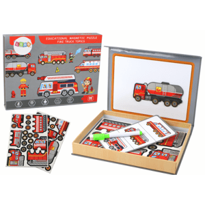 mamido Magnetická puzzle s motivem hasičských vozů
