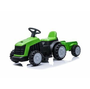 mamido Dětský elektrický traktor s vlečkou zelený