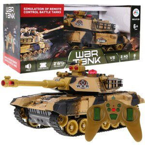 mamido Tank na dálkové ovládání R/C béžový 1:18