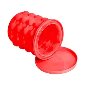 Silikonový výrobník kostek ledu a chladič nápojů - 12 x 14 cm - červený