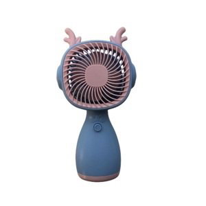 Přenosný ruční mini ventilátor S070 - modro-růžový