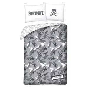 HALANTEX Povlečení - Fortnite šedá - bavlna - 140 x 200 cm - 70 x 90 cm - Halantex
