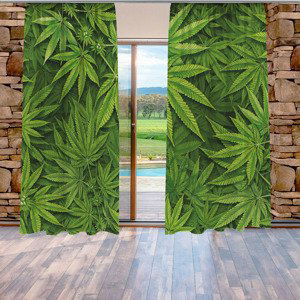 Závěsy Cannabis (Rozměr : 140x250, Materiál: Interlock)