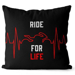 Polštář Ride for life (Velikost: 55 x 55 cm)