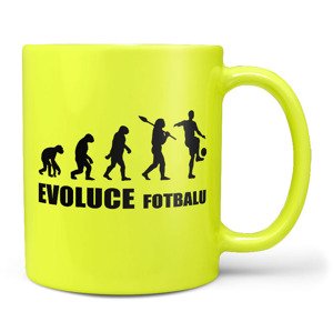 Hrnek Evoluce fotbalu - fluo (Náplň hrníčku: Žádná)