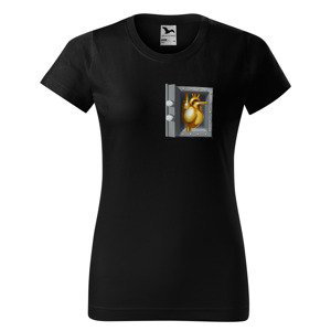 Tričko Zlaté srdce (Velikost: XL, Typ: pro ženy, Barva trička: Černá)