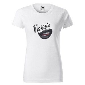 Tričko Nevěsta – lips (dámské) (Velikost: 2XL, Barva trička: Bílá)