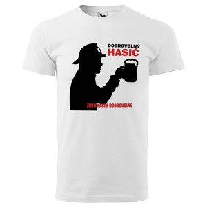 Tričko Dobrovolný hasič (pánské) (Velikost: 4XL, Barva trička: Bílá)