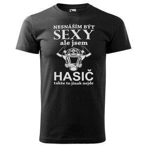 Tričko Sexy hasič (pánské) (Velikost: 4XL, Barva trička: Černá)