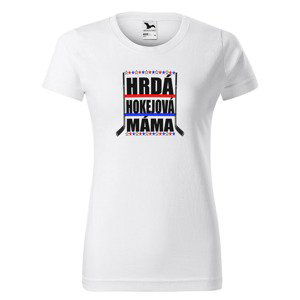 Tričko Hokejová máma (dámské) (Velikost: 2XL, Barva trička: Bílá)