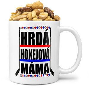 Hrnek Hokejová máma (Náplň hrníčku: Směs slaných oříšků)