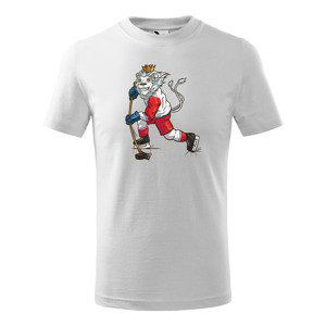 Tričko Hokejový lev – dětské (Velikost: 134, Barva trička: Bílá)