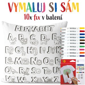 Polštářek s omalovánkou Alphabet (Velikost: 55 x 55 cm)