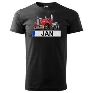 Tričko SPZ se jménem – barevný kamion (pánské) (Jméno: Jan)