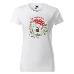 Tričko Nejkrásnější houbička - dámské (Velikost: XS, Barva trička: Bílá)