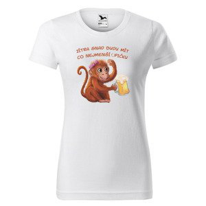 Tričko Co nejmenší opičku (Velikost: L, Typ: pro ženy, Barva trička: Bílá)