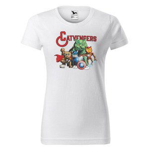 Tričko Catvengers (Velikost: XS, Typ: pro ženy, Barva trička: Bílá)