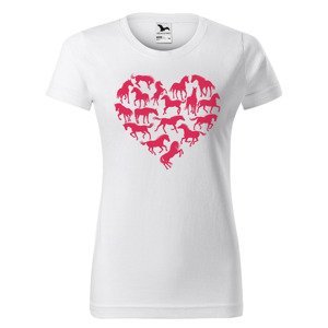 Tričko Horse heart (Velikost: XS, Typ: pro ženy, Barva trička: Bílá)