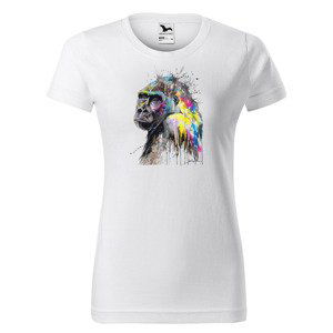 Tričko Gorila Art (Velikost: L, Typ: pro ženy, Barva trička: Bílá)
