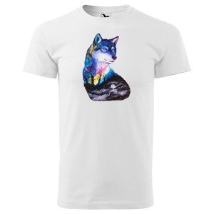 Tričko Vlk art (Velikost: 3XL, Typ: pro muže, Barva trička: Bílá)