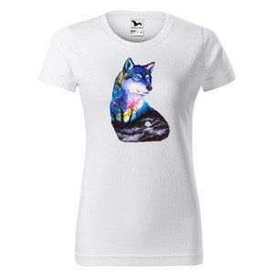 Tričko Vlk art (Velikost: XS, Typ: pro ženy, Barva trička: Bílá)
