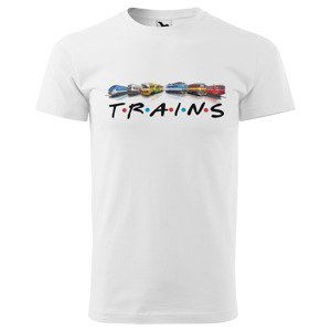 Tričko Trains (Velikost: 5XL, Typ: pro muže, Barva trička: Bílá)