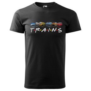 Tričko Trains (Velikost: 3XL, Typ: pro muže, Barva trička: Černá)