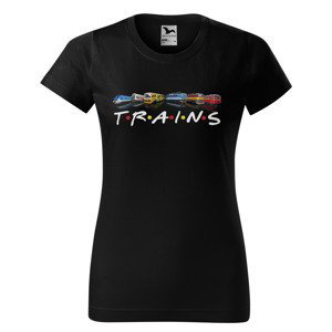Tričko Trains (Velikost: XS, Typ: pro ženy, Barva trička: Černá)