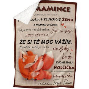 Deka Mé mamince – lišky (Podšití beránkem: ANO)