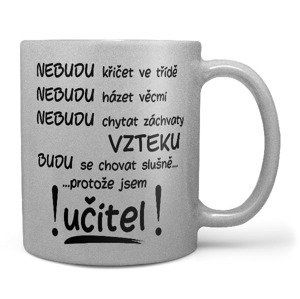 Hrnek Nebudu – učitel (stříbrný) (Náplň hrníčku: Žádná)