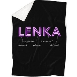 Deka Ženská jména – NEON (Jméno: Lenka, Podšití beránkem: ANO)