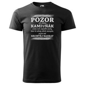 Tričko Pozor kamioňák - pánské (Velikost: 3XL, Barva trička: Černá)