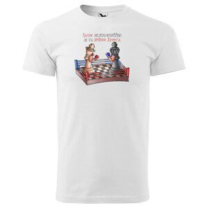 Tričko Šachy a život (Velikost: M, Typ: pro muže, Barva trička: Bílá)