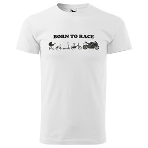 Tričko Born to race (Velikost: S, Typ: pro muže, Barva trička: Bílá)