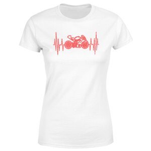 Tričko Srdeční puls – roadbike (Velikost: S, Typ: pro ženy, Barva trička: Bílá)