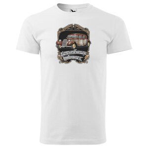 Tričko Citröen Traction Avant Brown (Velikost: 5XL, Typ: pro muže, Barva trička: Bílá)