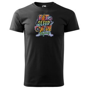 Tričko Eat sleep ride (Velikost: 5XL, Typ: pro muže, Barva trička: Černá)