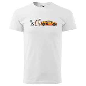 Tričko Evolution car (Velikost: 3XL, Typ: pro muže, Barva trička: Bílá)