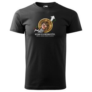 Tričko Bitcoin hand (Velikost: 5XL, Typ: pro muže, Barva trička: Černá)