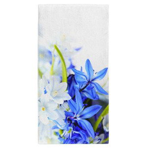 Osuška Modré a bílé květy  (Velikost osušky: 70x140cm)