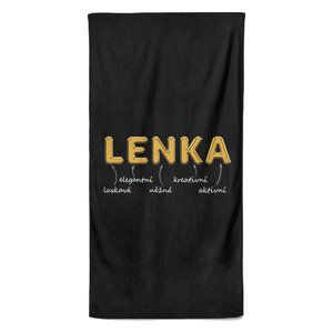 Osuška Ženská jména – GOLD (Jméno: Lenka, Velikost osušky: 100x170cm)