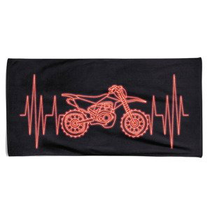 Osuška Srdeční puls – motocross (Velikost osušky: 100x170cm)