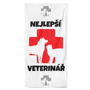 Osuška Nejlepší veterinář – kříž (Velikost osušky: 100x170cm)