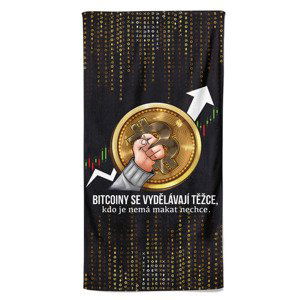 Osuška Bitcoin hand (Velikost osušky: 100x170cm)